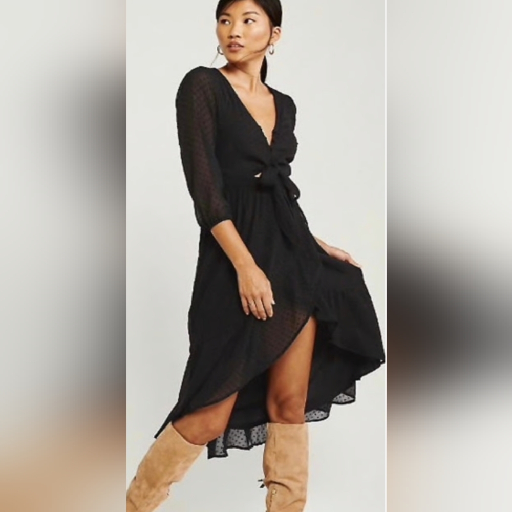 Abercrombie black high low dress
